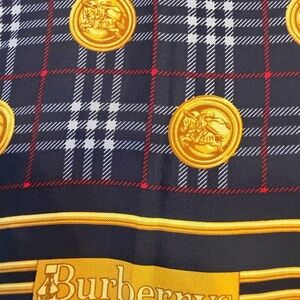 Burberry Black and Gold Checkered Scarf